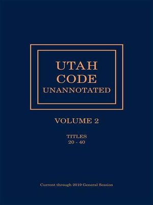 cover image of Utah Code Unannotated